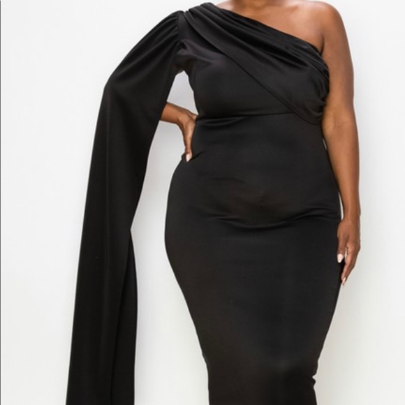 One Shoulder Scuba Dress - Picture 1 of 2